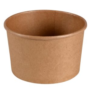 SKODELE za hrano, 480 ml, papir+PE, rjave, brez pokrova, 50 kos/pak