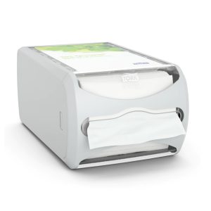PODAJALNIK Interfold servet Tork Xpressnap Counter, pultni, z oglasnim oknom, bel, N4