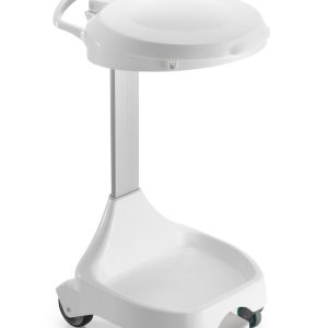 STOJALO za vrečko 120 L, na štirih kolesih, z belim pokrovom, na pedal, plastičen