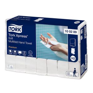 PAPIRNATE BRISAČE Z, 2-slojne, bele, 21,2 x 25,5 cm, Tork Xpress® Soft Premium, 3150 kos/krt, H2