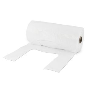 VREČKE za živila, 10 kg, z ročajem, HDPE, bele, 250 kos/rol