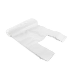 VREČKE za živila, 15 kg, z ročajem, LDPE, bele, 100 kos/pak, PUREBA