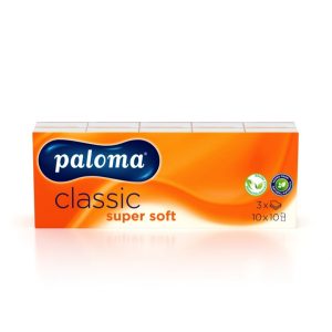 Žepni robčki Paloma Classic Super Soft, 3-slojni, 10 x 10 kos/pak, 100 kos/pak