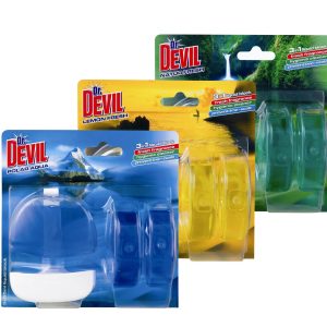 Notranja OBEŠANKA za WC školjke Dr. DEVIL, različni vonji, 3 x 55 ml