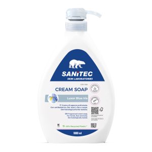 Tekoče milo 1 L, CREAM SOAP Luxor Blue Iris, za roke, obraz in telo, s potisno črpalko
