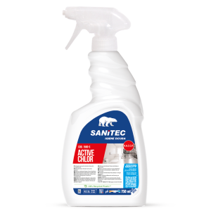 Čistilo za vsakodnevno čiščenje sanitarij ACTIVE CHLOR, belilo, z razpršilko, 750 ml