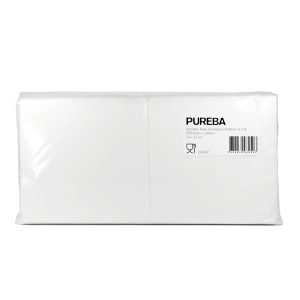SERVIETE 33 x 33 cm, bele, 1-slojne, PUREBA, 500 kos/pak