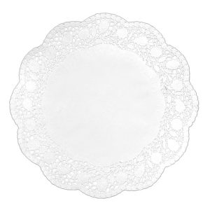 PAPIRNE ČIPKE, OKROGLE, fi 37 cm, bele, 250 kos/pak