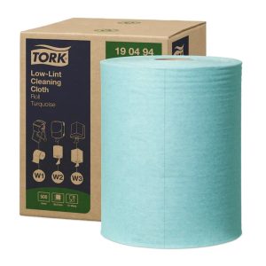 KRPE netkane, čistilne, Tork Low-Lint Combi, v roli, turkizne, 180 m, W1/W2/W3