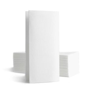 SERVIETE 39 x 40 cm, bele, AIRLAID, 1/8 zložene, BF, 50 kos/pak