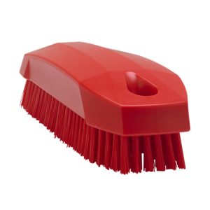 Ročna krtača za nohte, rdeča, TRDA, 13 cm, HACCP, Vikan