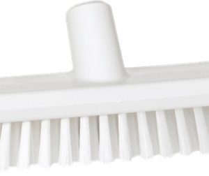 Krtača za tla, 27 cm, bela, srednje trda, brez ročaja, PP/PS, HACCP, z dotokom vode