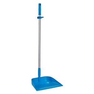 Smetišnica, plastična, 33 cm, z dolgim ročajem, modra, HACCP