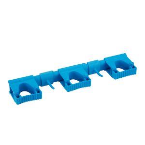 Stenski NOSILEC za pripomočke, 42 cm, plastičen, moder, HACCP