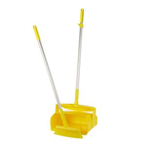 KOMPLET smetišnica in metla, plastičen, rumen, 35 cm, HACCP, Vikan