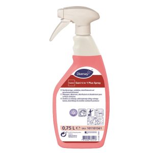Čistilo za sanitarije in dezinfekcija TASKI Sani 4 in 1 Plus RTU, z razpršilko, 750 ml