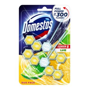 Notranja OBEŠANKA za WC školjke Domestos Power 5 LIME, vonj limete, 2 kos/pak