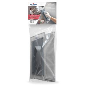 NOSILEC krpe za površine in okna NA JEŽKA, ročni, 30 cm, Brilliant, siv, v kompletu s 5 krpami