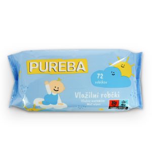 Vlažilni robčki PUREBA, dermatološko testirani, dišeči, 72 kos/pak