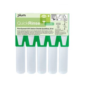 Tekočina za izpiranje oči FIZIOLOŠKA (0.9% NaCl), ampule, 5x20 ml, Plum