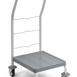 STOJALO za vrečko 70 L, na štirih kolesih, brez pedala, z modrim pokrovom, rilsan ogrodje