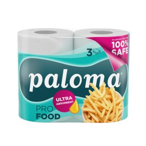 PAPIRNATE BRISAČE v roli, 23 cm, Paloma SUPER CARE PROFOOD XXL, 3-slojne, bele, 2 rol/10pak/bund