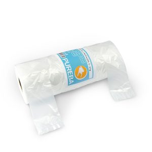 VREČKE za živila, 3-4 kg, z ročajem, HDPE, 10 my, prozorne, 250 kos/rol, PUREBA