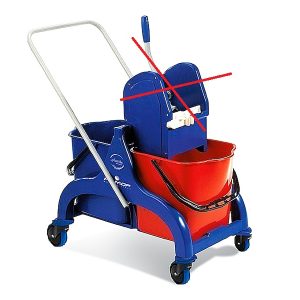 VOZIČEK za čiščenje FRED, vedra 2 x 25 L, brez ožemalnika, U ročaj, Filmop