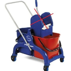 VOZIČEK za čiščenje FRED, vedra 2 x 15 L, brez ožemalnika, U ročaj, kolesa, Filmop