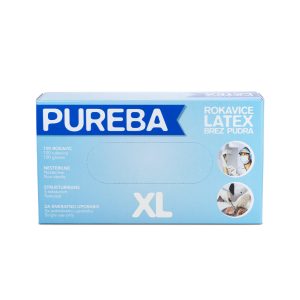 Rokavice LATEX, brez pudra, XL, PUREBA, 100 kos/pak