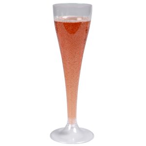 KOZARCI 0,1 L, na peclju, za šampanjec, trda plastika, 12 kos/pak
