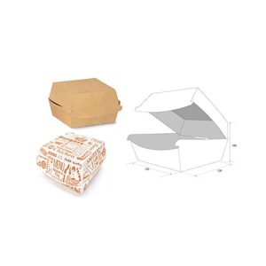POSODICE za hrano BURGERBOX EKO, pravokotne, 400 kos/pak