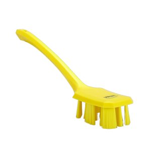 Ročna krtača za čiščenje, UST, rumena, 26 cm, TRDA, s kratkim ročajem, HACCP, Vikan