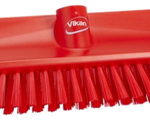 Krtača za tla, kotna, 26 cm, rdeča, srednje trda, brez ročaja, PP, HACCP, Vikan