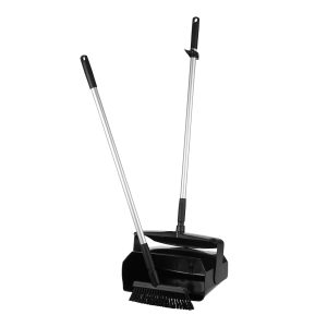 KOMPLET smetišnica in metla, plastičen, črn, 35 cm, HACCP, Vikan