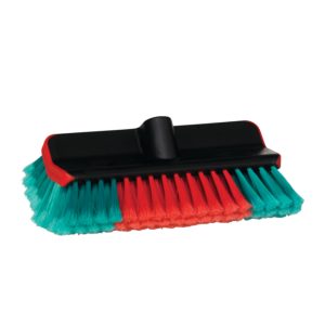 Krtača za pranje vozil, kotna, RDEČE/ZELENA/ČRNA, 28 cm, z dotokom vode