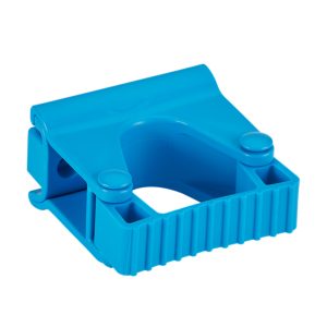 Stenski NOSILEC za pripomočke, 83 mm, plastičen, z gumo, moder, HACCP