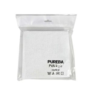 KRPA mikro, netkana, PVA, 30 x 30 cm, bela, 260 g/m2, PUREBA medical, 3 kos/pak