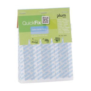 Obliži QuickFix Detectable Long, polnilo, modri, daljši, 30 kos/zav, Plum