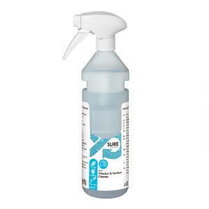 PLASTENKA 750 ml, za Diverflow, z označbo SURE Interior & Surface Cleaner, modra, z razpršilko