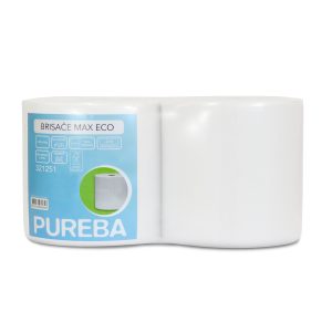 INDUSTRIJSKE PAPIRNATE BRISAČE MAX ECO, PUREBA, 2-slojne, natur, 2 rol/pak