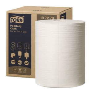 KRPE netkane, za poliranje, Tork Polishing Combi, v roli, bele, 171 m, W1/W2/W3