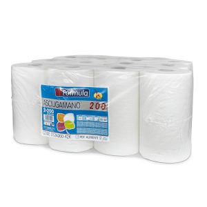 PAPIRNATE BRISAČE v roli, 22,8 cm, FORMULA 200, 2-slojne, bele, 12 rol/pak