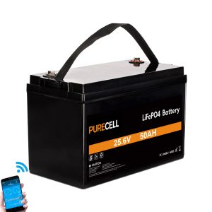 Baterija PURECELL Li-Ion LiFePO4, 25.6 V, 50 Ah, Bluetooth