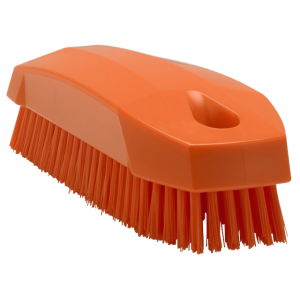Ročna krtača za nohte, oranžna, TRDA, 13 cm, HACCP