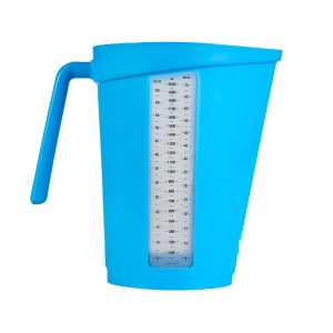 Merilni vrč z izlivom in merilno skalo, moder, HACCP, 2L