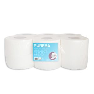 Toaletni papir JUMBO MINI, 2-slojni, PUREBA, 12 rol/pak