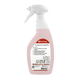 Čistilo za sanitarije in dezinfekcija TASKI Sani 4 in 1 Plus RTU, z razpršilko, 750 ml