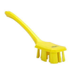 Ročna krtača za čiščenje, UST, rumena, 26 cm, TRDA, s kratkim ročajem, HACCP, Vikan