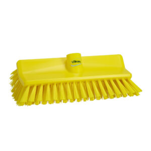 Krtača za tla, kotna, 26 cm, rumena, srednje trda, brez ročaja, PP, HACCP, Vikan